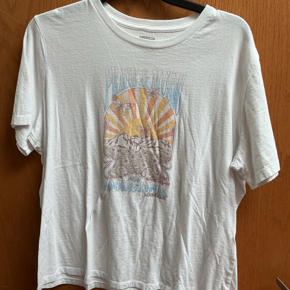White Graphic Woodstock T-Shirt